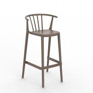 2 RESOL WOODY Taburete Alto Interior, Exterior  Chocolate - 2 unidades