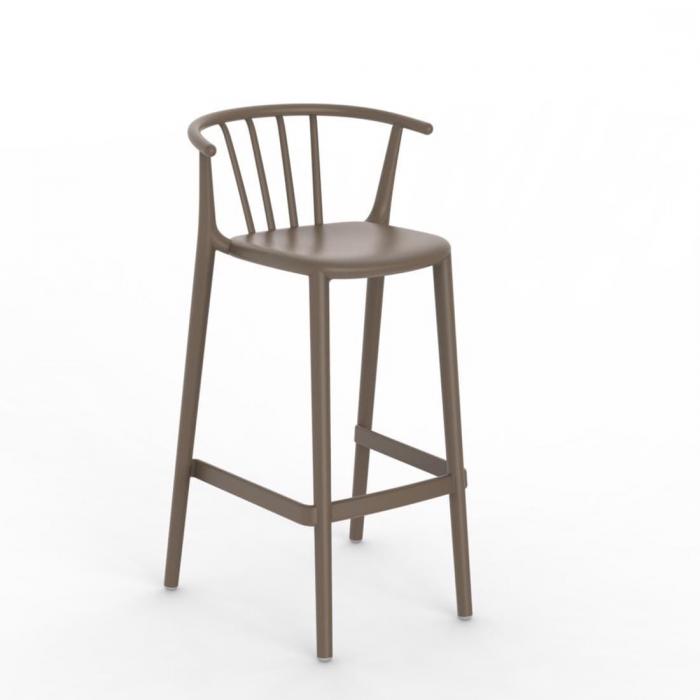 2 RESOL WOODY Taburete Alto Interior, Exterior  Chocolate - 2 unidades