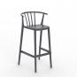 2 RESOL WOODY Taburete Alto Interior, Exterior  Gris oscuro - 2 unidades