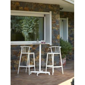 2 RESOL WOODY Taburete Alto Interior, Exterior  Gris oscuro - 2 unidades