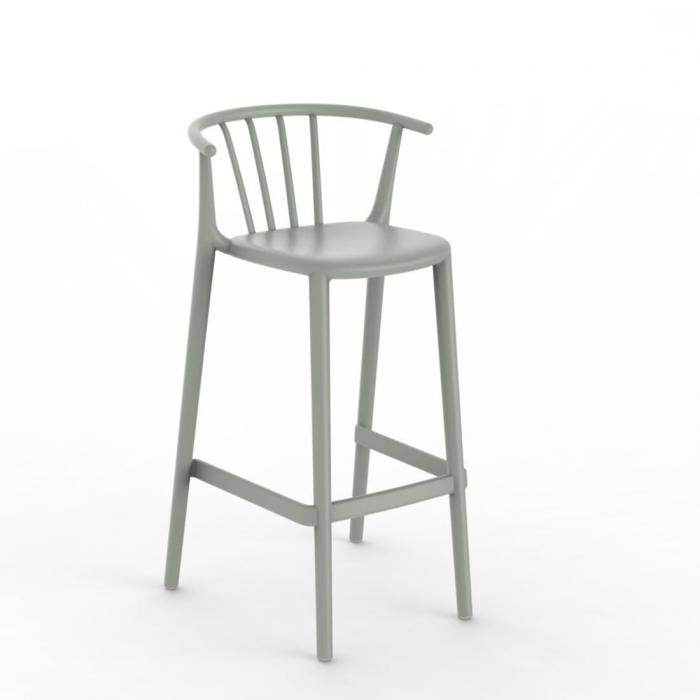 2 RESOL WOODY Taburete Alto Interior, Exterior  Gris verdoso - 2 unidades