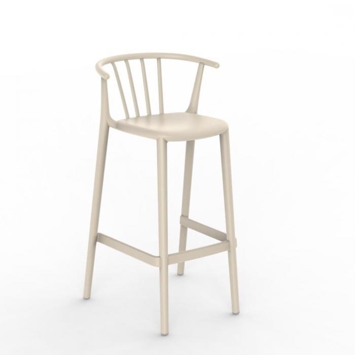2 RESOL WOODY Taburete Alto Interior, Exterior  Marfil - 2 unidades