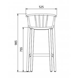 2 RESOL WOODY Taburete Alto Interior, Exterior  Negro - 2 unidades