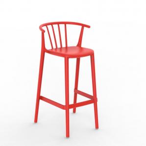 2 RESOL WOODY Taburete Alto Interior, Exterior  Rojo - 2 unidades