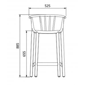2 RESOL WOODY Taburete Medio Interior, Exterior  Arena - 2 unidades