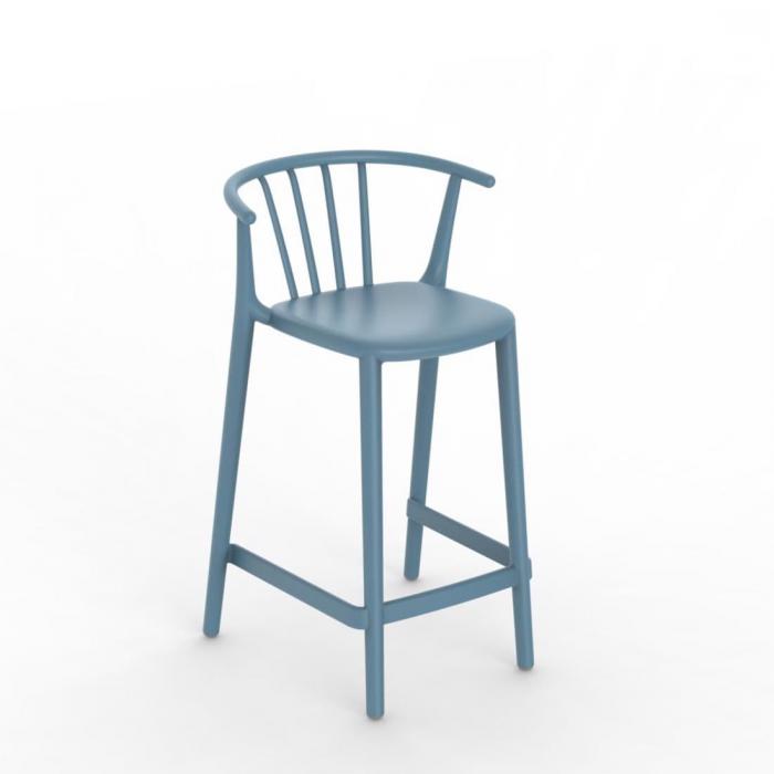 2 RESOL WOODY Taburete Medio Interior, Exterior  Azul retro - 2 unidades