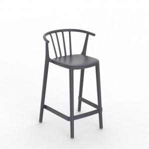 2 RESOL WOODY Taburete Medio Interior, Exterior  Gris oscuro - 2 unidades