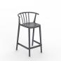 2 RESOL WOODY Taburete Medio Interior, Exterior  Gris oscuro - 2 unidades