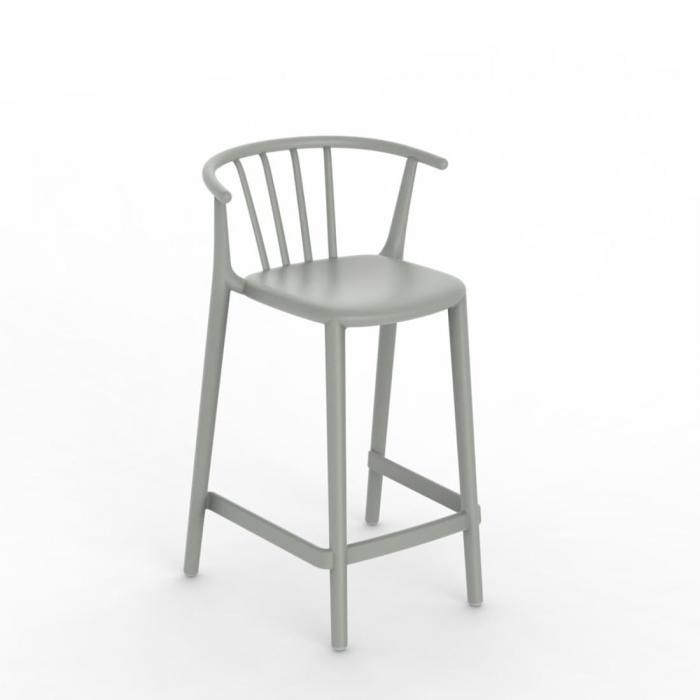2 RESOL WOODY Taburete Medio Interior, Exterior  Gris verdoso - 2 unidades
