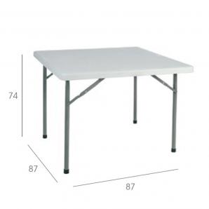 GARBAR YAGO Mesa Cuadrada Plegable Interior, Exterior 88x88 Gris