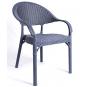 4 Sillones torremolinos, apilable, polipropileno gris oscuro - 4 unidades