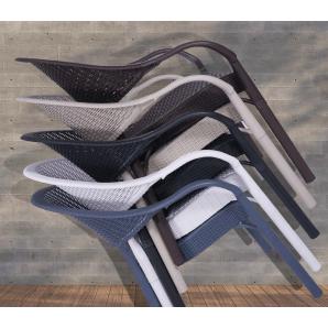4 Sillones torremolinos, apilable, polipropileno capuccino - 4 unidades