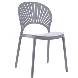 4 Sillas abanico, apilable, polipropileno gris claro - 4 unidades
