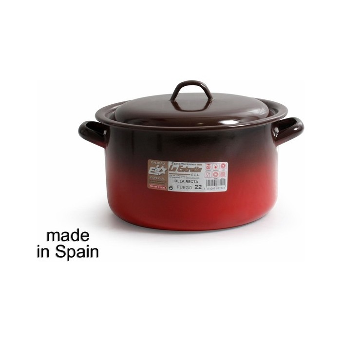 OLLA RECTA C/TAPA 22CM - 4,5L FUEGO - Imagen 1