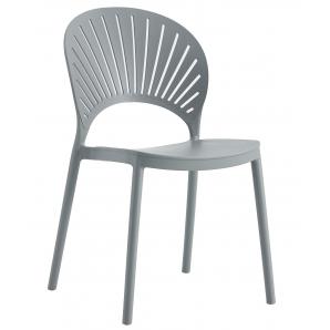 4 Sillas abanico, apilable, polipropileno gris claro - 4 unidades
