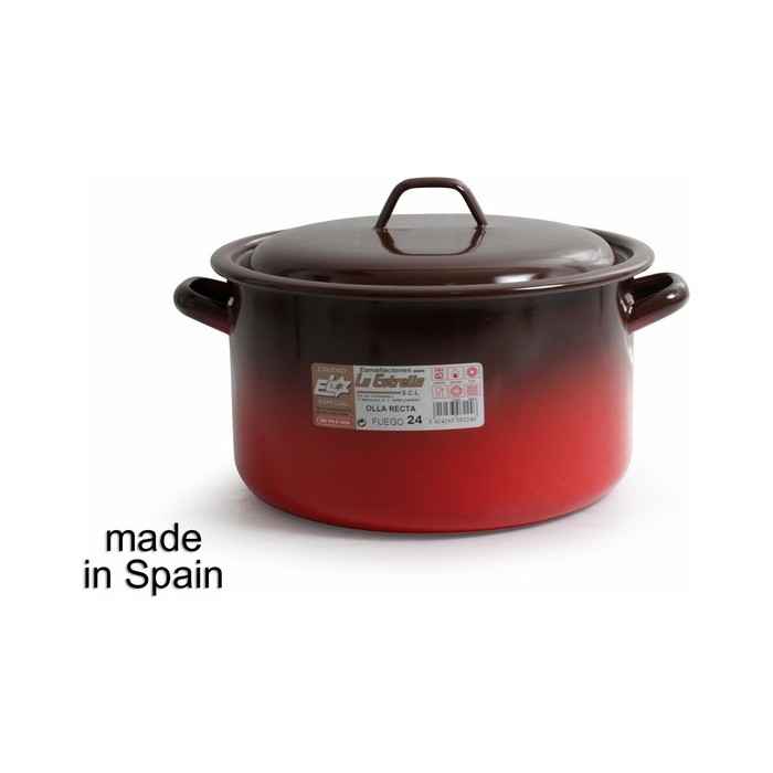 OLLA RECTA C/TAPA 24CM - 5,7L FUEGO - Imagen 1