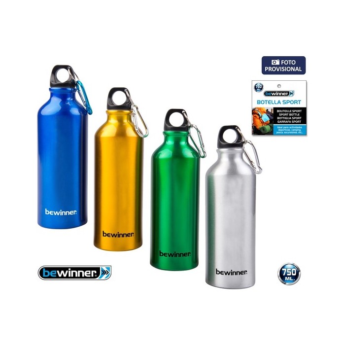 BOTELLA SPORT ALUMINIO 750ML BEWINNER - COLORES SURTIDOS - Imagen 1