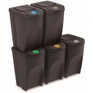 Cubo de reciclaje ecológico 45 litros de 3 compartimentos
