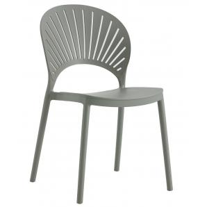 4 Sillas abanico, apilable, polipropileno gris - 4 unidades