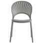 4 Sillas abanico, apilable, polipropileno gris - 4 unidades