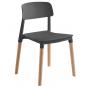 6 Sillas croscat (su), madera, polipropileno gris oscuro - 6 unidades