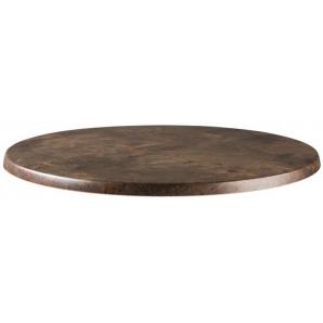 2 Tableros de mesa werzalit-sm, marrón óxido 223, 80 cms de diámetro*. - 2 unidades