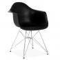 4 Sillones tower, cromado, polipropileno negro - 4 unidades