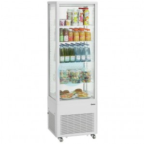 Expositor Refrigerado 4 Caras, con Ruedas, 5 Alturas, 235 Litros, Blanco, Bartscher