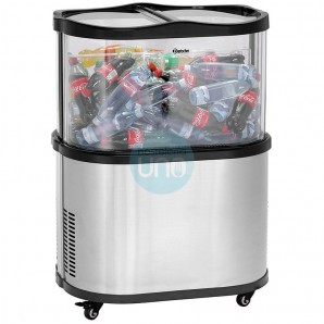 Refrigerador Expositor Curvado para Ventas impulsivas, con Ruedas, 110 Litros, Bartscher 110L2F