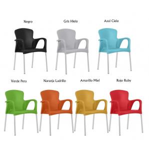 4 Sillones sena, apilable, polipropileno blanco* - 4 unidades