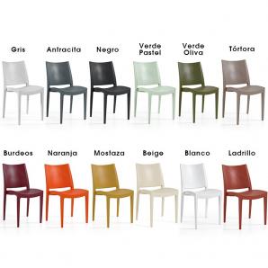 4 Sillas beybe, apilable,  polipropileno beige - 4 unidades
