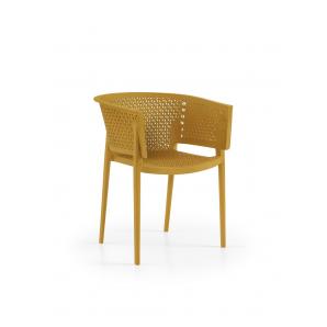4 Sillones bill, apilable,  polipropileno antracita - 4 unidades