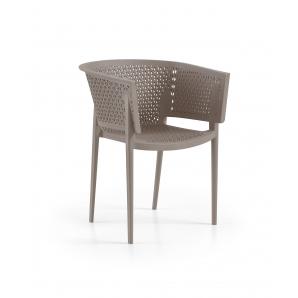 4 Sillones bill, apilable,  polipropileno antracita - 4 unidades