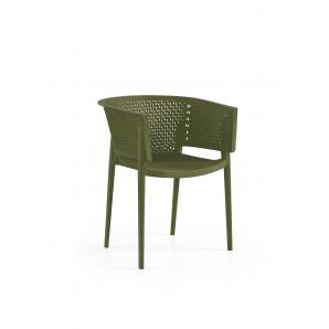 4 Sillones bill, apilable,  polipropileno antracita - 4 unidades