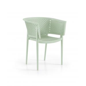 4 Sillones bill, apilable,  polipropileno antracita - 4 unidades