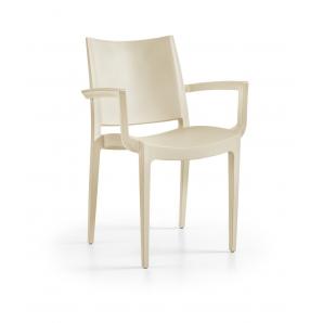 30 Sillones beybe, apilable, polipropileno blanco - 30 unidades