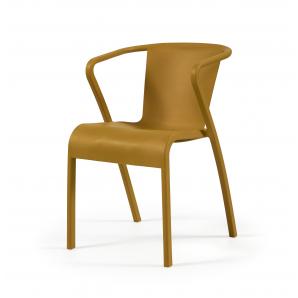 4 Sillones lugo, apilable,  polipropileno antracita* - 4 unidades