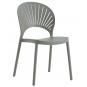 4 Sillas abanico, apilable, polipropileno gris - 4 unidades