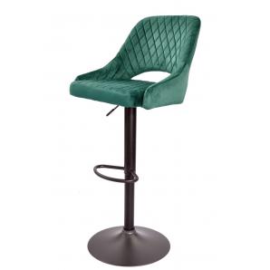 2 Taburetes yasur, regulable, metal negro, tapizado velvet 56 verde oscuro - 2 unidades