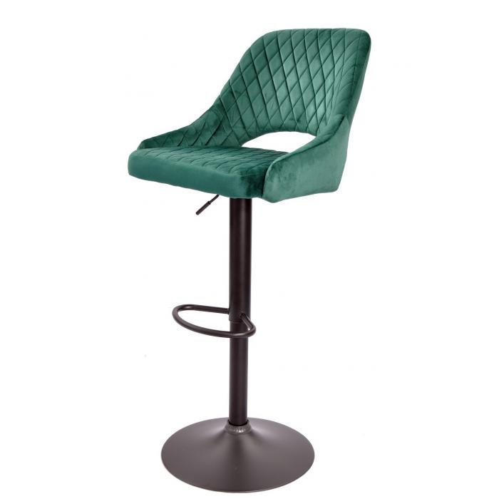 2 Taburetes yasur, regulable, metal negro, tapizado velvet 56 verde oscuro - 2 unidades