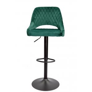 2 Taburetes yasur, regulable, metal negro, tapizado velvet 56 verde oscuro - 2 unidades