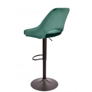 2 Taburetes yasur, regulable, metal negro, tapizado velvet 56 verde oscuro - 2 unidades