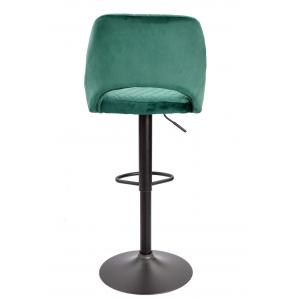 2 Taburetes yasur, regulable, metal negro, tapizado velvet 56 verde oscuro - 2 unidades