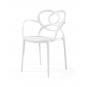 4 Sillones love, apilable,  polipropileno blanco - 4 unidades