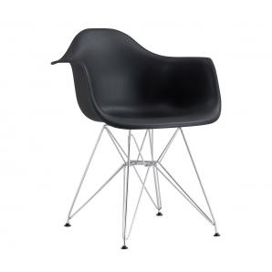 4 Sillones tower (su), cromado, polipropileno negro - 4 unidades
