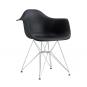 4 Sillones tower (su), cromado, polipropileno negro - 4 unidades
