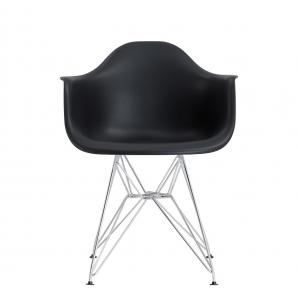 4 Sillones tower (su), cromado, polipropileno negro - 4 unidades