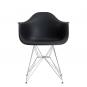 4 Sillones tower (su), cromado, polipropileno negro - 4 unidades
