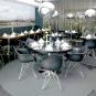 4 Sillones tower (su), cromado, polipropileno negro - 4 unidades