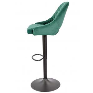 2 Taburetes yasur, regulable, metal negro, tapizado velvet 56 verde oscuro - 2 unidades